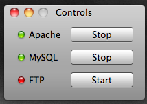 Das Control Center des XAMPP - Apache und MySQL funktioniert